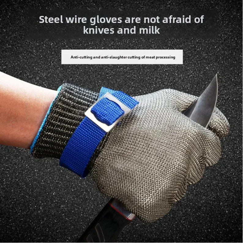 

Перчатки против порезов, защитные, устойчивые к порезам, устойчивые к ударам, проволока из нержавеющей стали, металлическая сетка, защитные перчатки для мясника, устойчивые к порезам