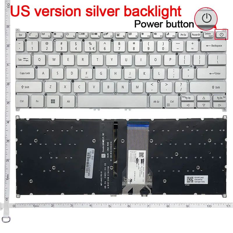

Клавиатура ноутбука US/RU/AR/SP для ACER S40-20 S40-10 S40-51/53 SF313-51 A514-52G A514-52K SP514-52 SF314-57G A314-35-C3GV N16W1