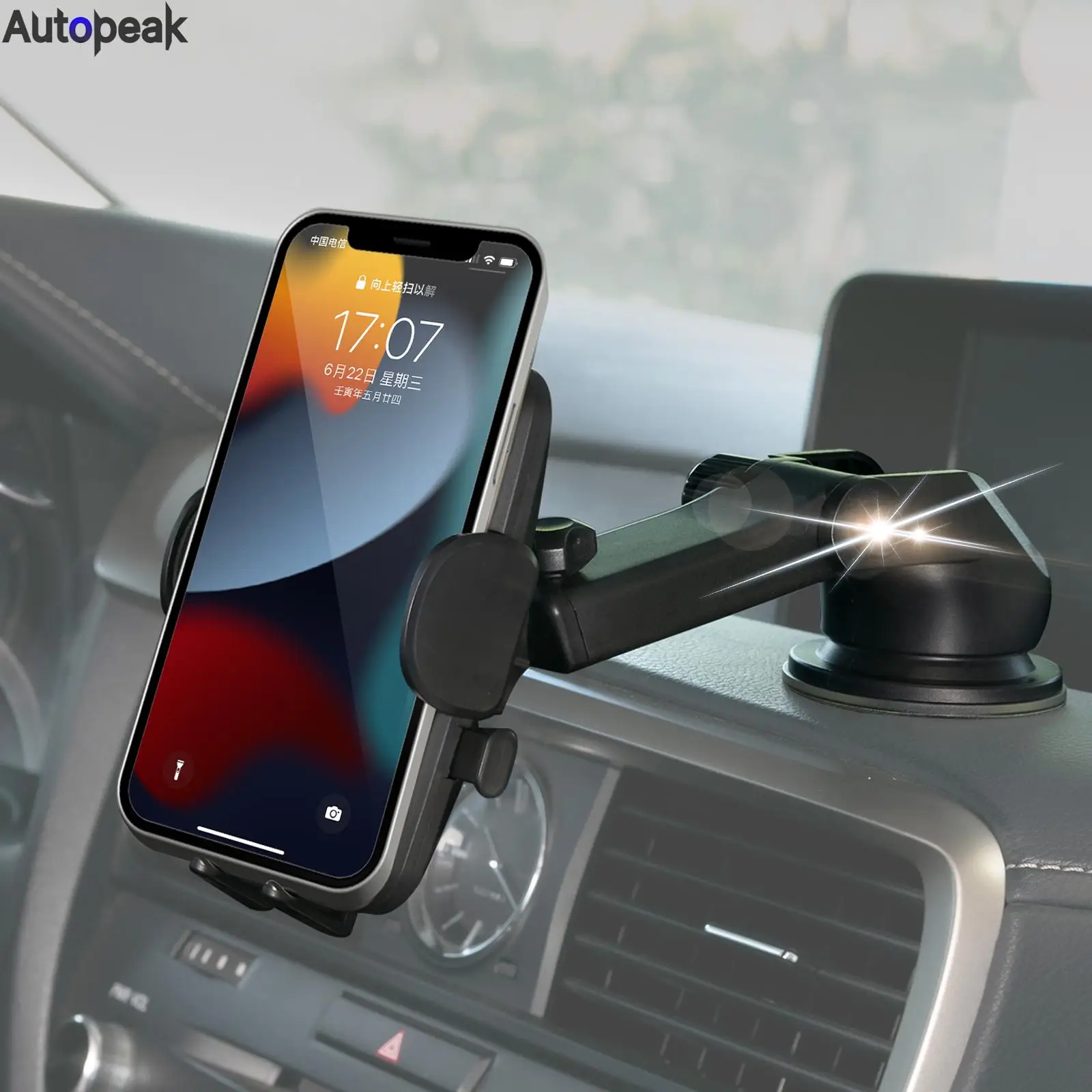 

Car Phone Holder Dashboard Windshield Dash Mount Suction Cup Clip Stand GPS Bracket Cars Cradle for iPhone Samsung Carbon Fiber