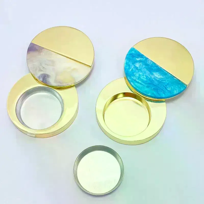 Alloy Solid Perfume Container Sliding Lid Balm Box Mini Refillable Metal Makeup Case Zinc