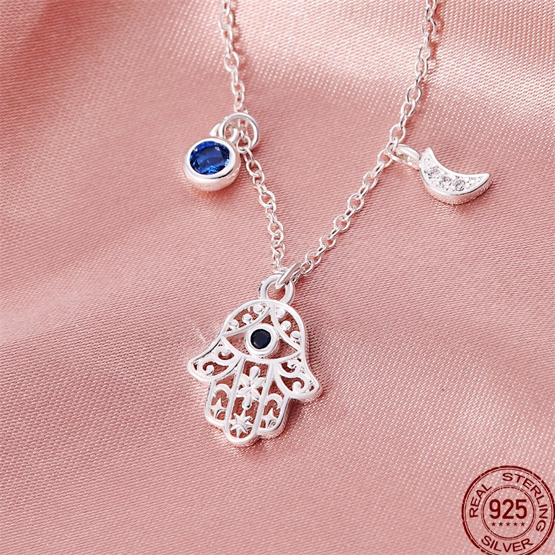 

Hot Sale 2025 925 Sterling Silver Necklaces Evil Eye Daisy Moon Necklace Shiny Opal Pendant Necklace Women's Exquisite Jewelry