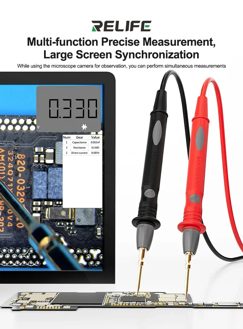 RELIFE MC1 MC2 Microscope Video Multimeter 4K HDMI Output 1080P 60FPS with HDMI/Type-c Interface for PCB Repair Tools Set