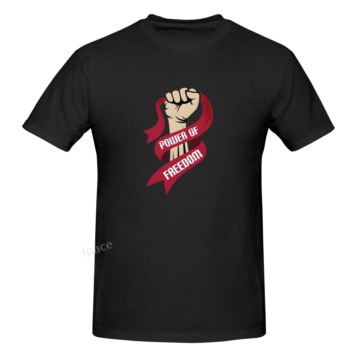 

POWER OF FREEDOM Casual Cotton Summer Men Clothing Tops Men's Basic Short Sleeve T-Shirt