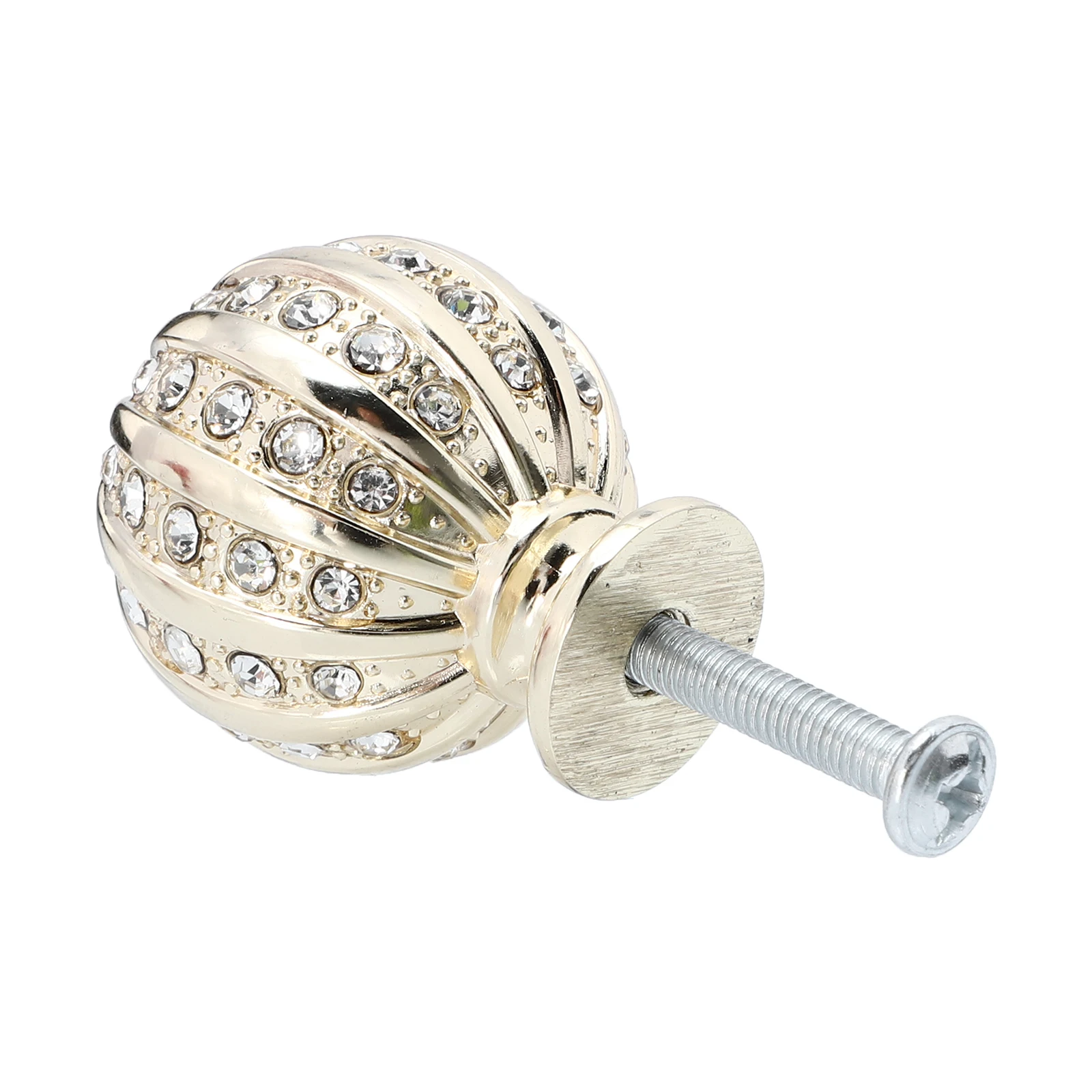 

Crystal Diamond Golden Round Knob Zinc Alloy Cabinet Pull Hardware Durable Family Wardrobe Shoe Closet Bookshelf Drawer Single