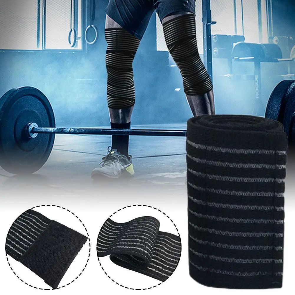 Elastic Knee Wrap Compression Bandage Brace for Legs Stabilising Ligaments Squat Weight Lifting Squats Compression Training Wrap