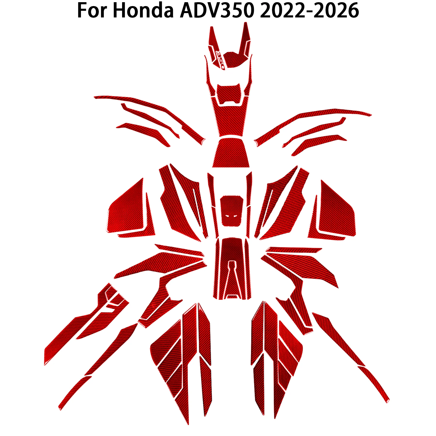 FOR Honda ADV350 2022-2026 Carbon Fiber Center Pillar Protection Ignition Area Rear Armrest Panel Motorcycle Accessories Sticker