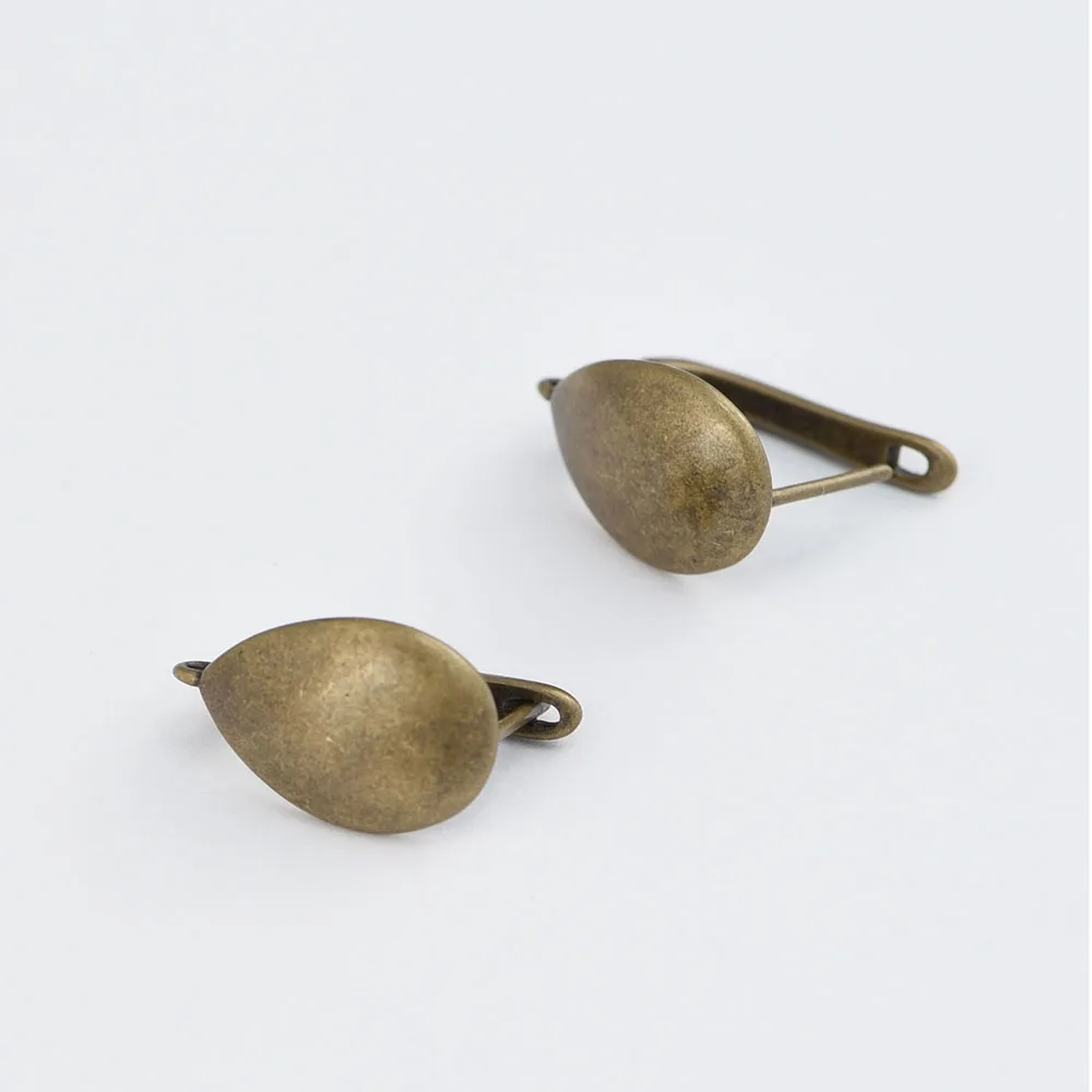 1 Paar neue Ohrringhaken für Damen, handgefertigt, DIY-Schmuckzubehör, Messing, antike Bronze, glatte Ohrhakenverschlüsse – Detail 7