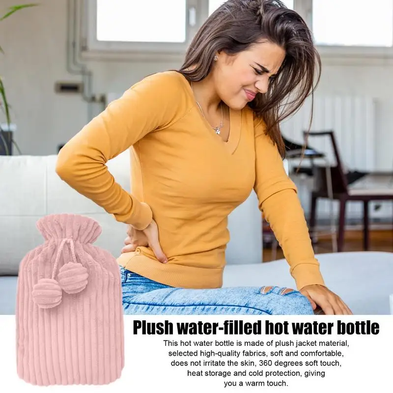 Hot Water Bottle Bag For Girls Shoulder Hand Feet Warmer Heat Pack Cover Cramp Pain Relief Instant Hot Water Heating Pad