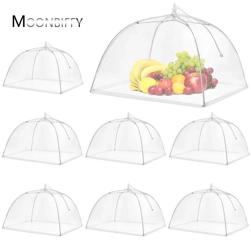 Foldable Food Covers Mesh Anti Fly Mosquito Meal Food Cover Umbrella Picnic Protect Dish Cover Meal Covers Kitchen Supplies