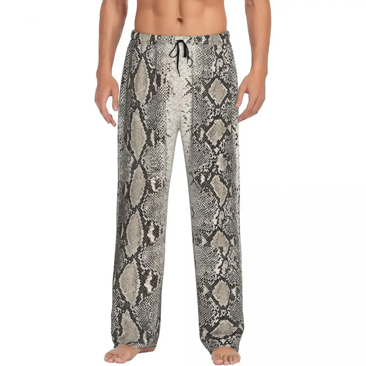 Vintage Snake Skin Men Sleep Bottoms Male Lounge Trousers Men's Pajama Pants