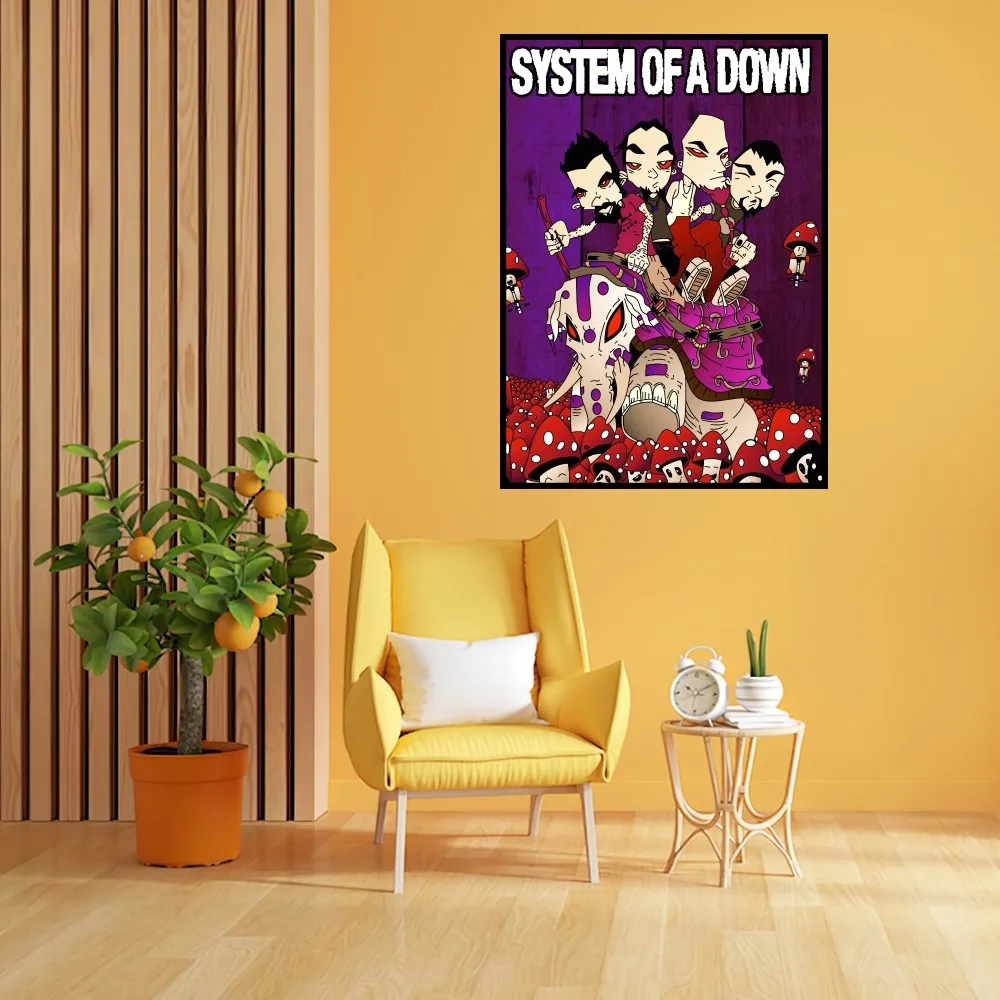 Rock Band System of a Down Poster Prints Wall Painting Bedroom Living Room Decoration Office Small