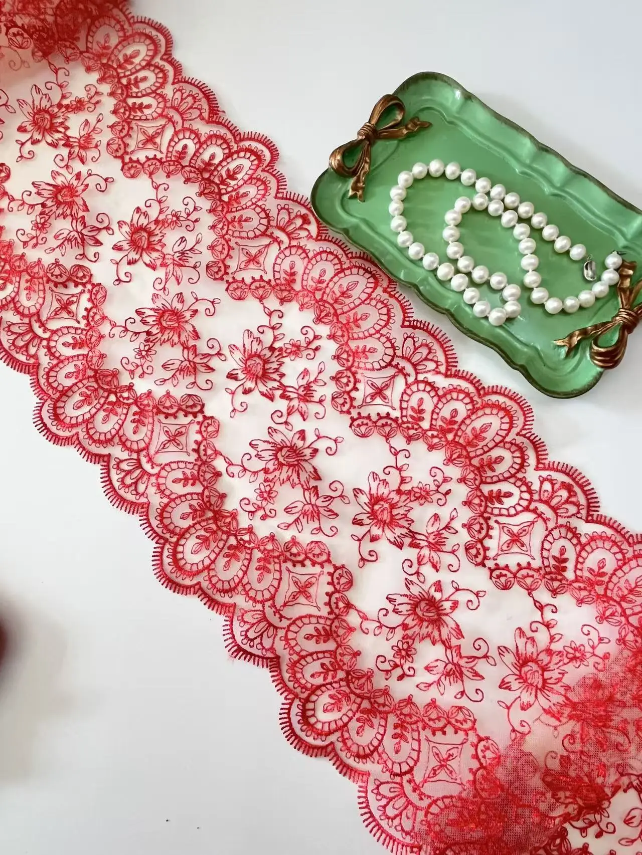 

20 Yards Bilateral Lace trim Skirt Hem Underwear Sewing Craft DIY Apparel Embroidery Fabrics Red Black Lace Lingerie