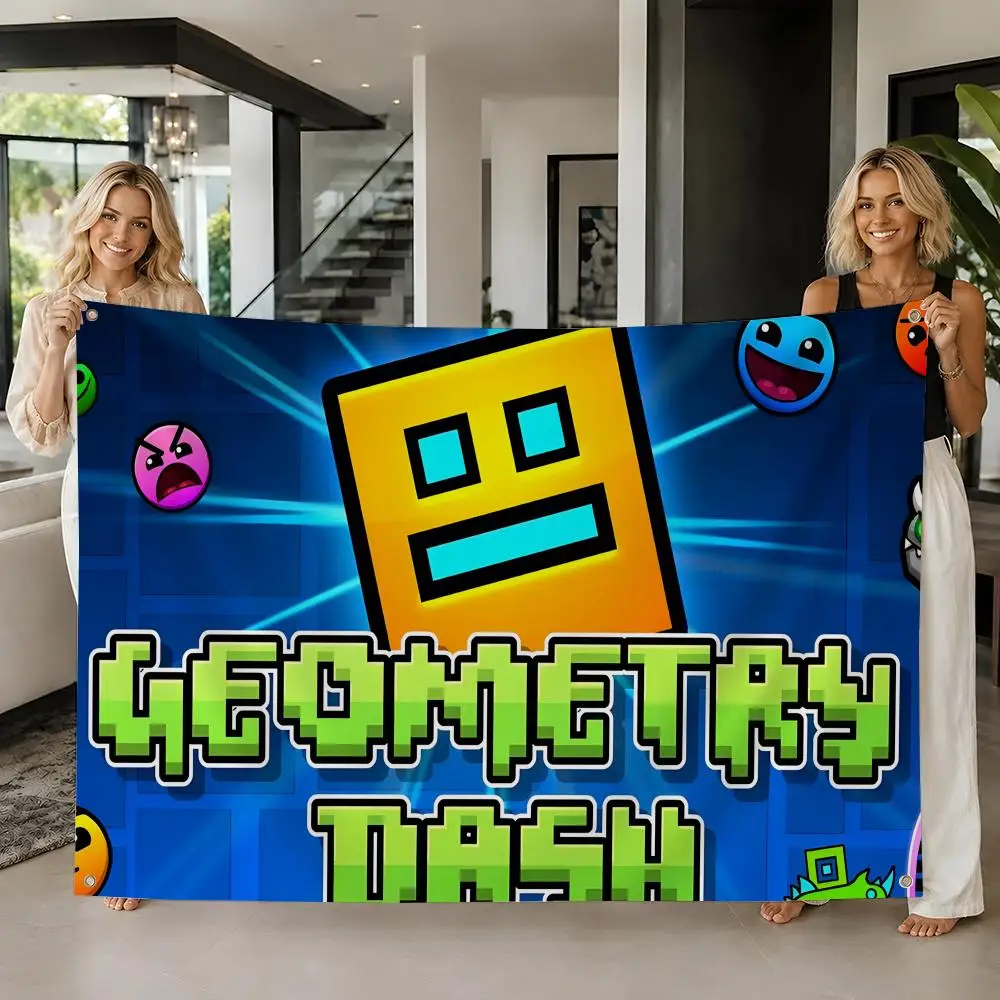 Banderas de Geometry Dash, para Habitación, Dormitorio, Camping, Fiesta, Regalos de Decoración para el Hogar