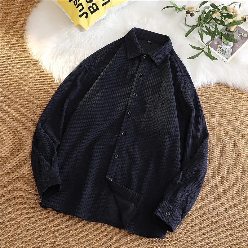 2024 new arrival spring shirts male high quality cotton casual mens shirt,autumn smart fashion woolen shirt men,size M-XXXL