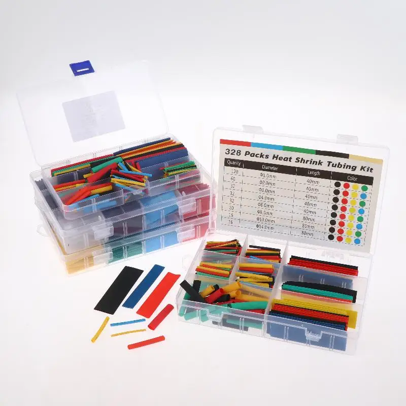 NEW SALE 1 Set Electric Insulation Heat Shrink Tube Kit Eventronic Electrical Wire Cable Wrap Assortment Heat Shrink Tubing 2:1
