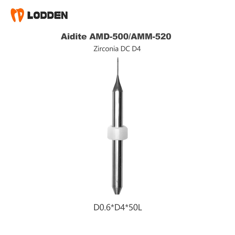 Aidite AMD-500/AMM-520 زركونيا طحن بور DLC/DC/DCG طلاء D4 عرقوب 50 مللي متر طول 0.3/0.6/1.0/2.0 مللي متر الحفر Aidite أداة تجليخ