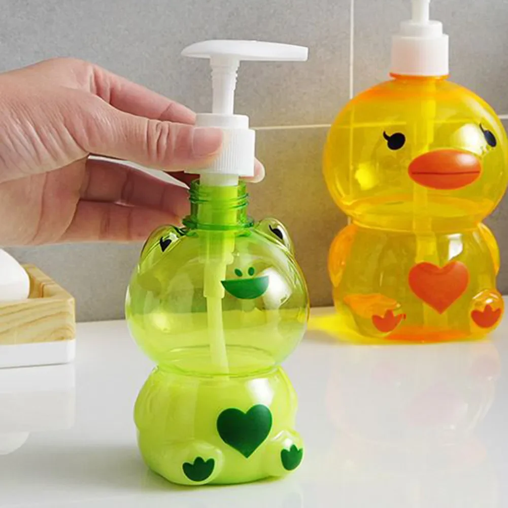 250/500ml Frog Duck Shape Portable Soap Dispenser Child Cute Animal Press Type Split Empty Pump Bottle Shampoo Shower Container