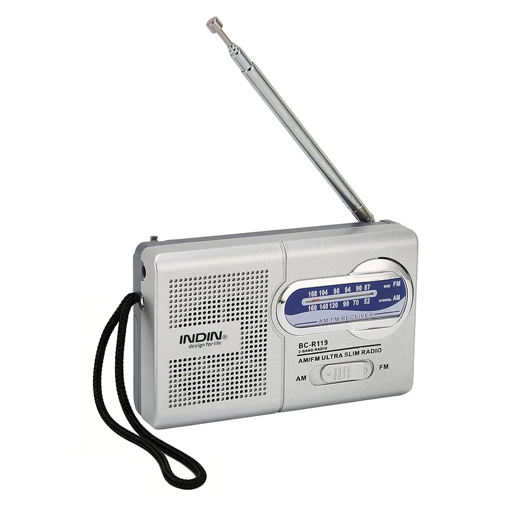 Rádio de Emergência Portátil AM/FM de Ondas Curtas, Operado por 2 Pilhas AA com Alto-falante e Entrada para Fone de Ouvido para Uso Interno e Externo, Camping e Sobrevivência