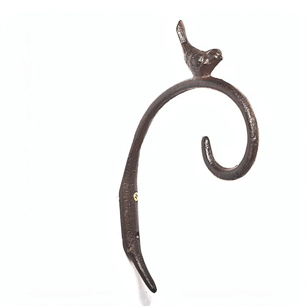 Rustic Cast Iron Bird Bracket Wall Hook Decorative Hanging Stand For Patio Garden Plants Lanterns Home Decoration