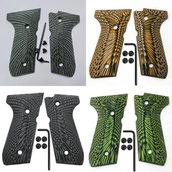 1pair G10 Grips Beretta 92fs Grips Full Size, 92 fs,M9,92a1,96a1,92 INOX,Gun Grips Screws Included Sunburst Texture Scales Patch