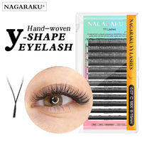 NAGARAKU YY Mesh Lash YY Shape Eyelashes Extension Soft Premium False Eyelashes individual Makeup Black Crisscross Beauty