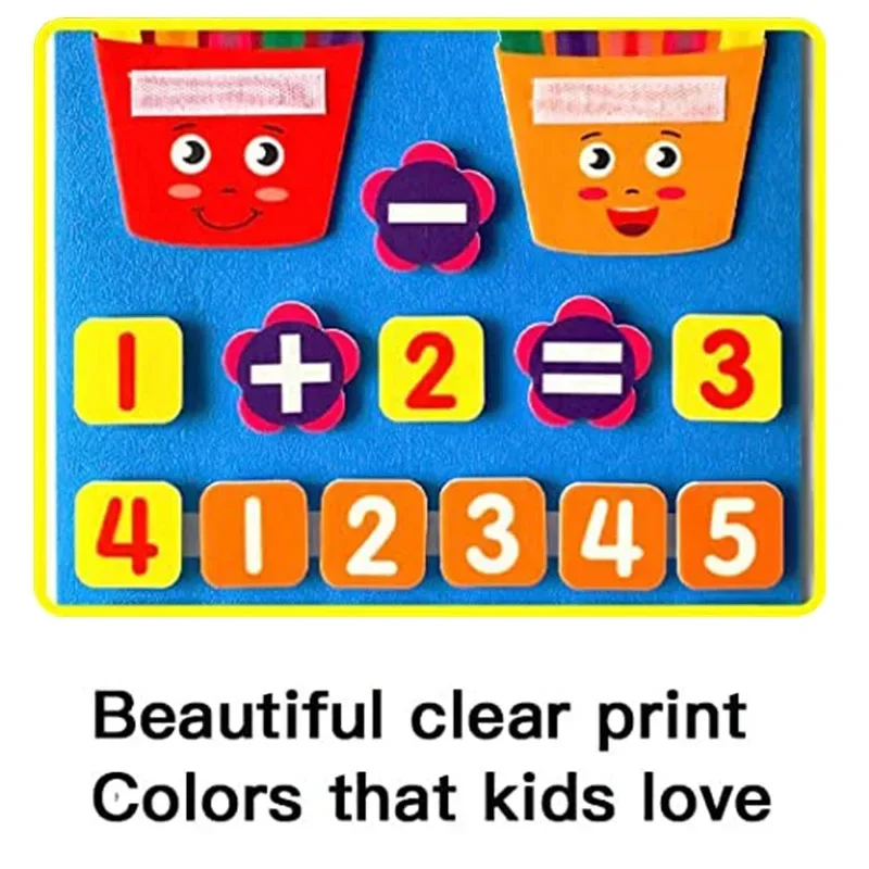 Kids Montessori Toys Felt Finger Number Math Toys Children Learn Hands-on Math Toy Apple Tree Carrot Digital Teaching Aids