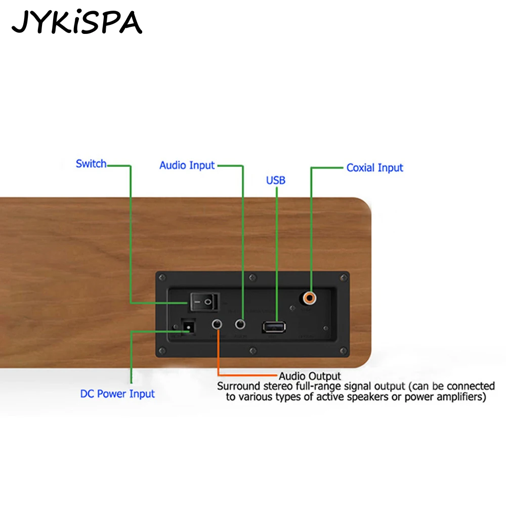 60W Wooden Wireless Bluetooth Portable Speaker with Coaxial/AUX Input Powerful Bass Soundbar for Quality Sound Subwoofer