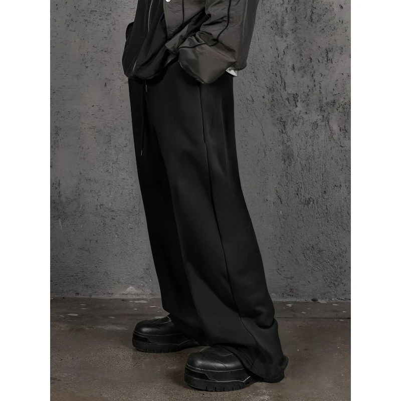 

Мужские универсальные однотонные свободные повседневные спортивные длинные брюки на шнурке, подходящие для отдыха на свежем воздухе и дома весной и осенью