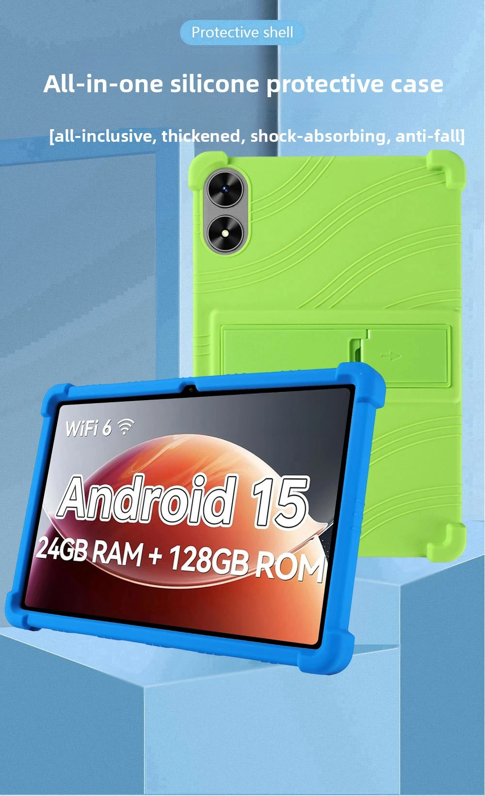 Stoßfeste TPU-Hülle für SHARECLOUD P10_T / FIRYMID 1060C 10, Vollständiger Schutz mit Ständer, in Verschiedenen Farben – Detail 1