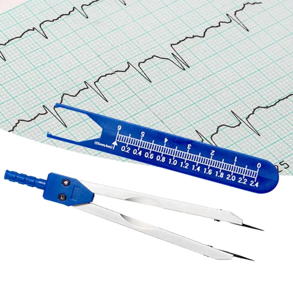 Pinzas de medición de alta precisión, herramienta profesional antideslizante, regla EKG, brújula para estudiantes