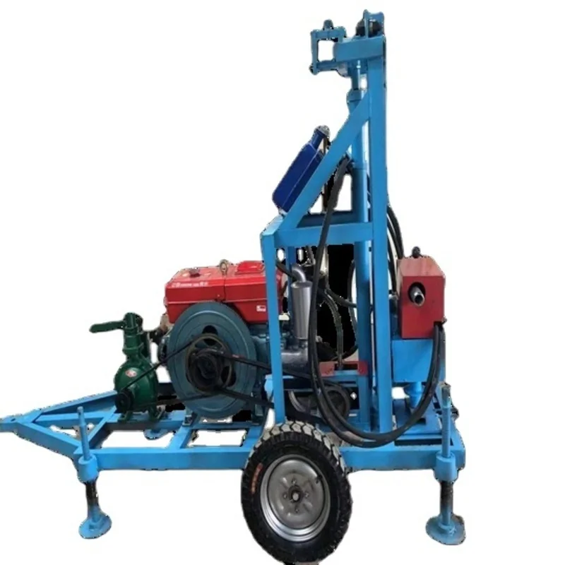 

Заводская 25HP 150M небольшая портативная колесная дизельная гидравлическая буровая установка для водяных колес