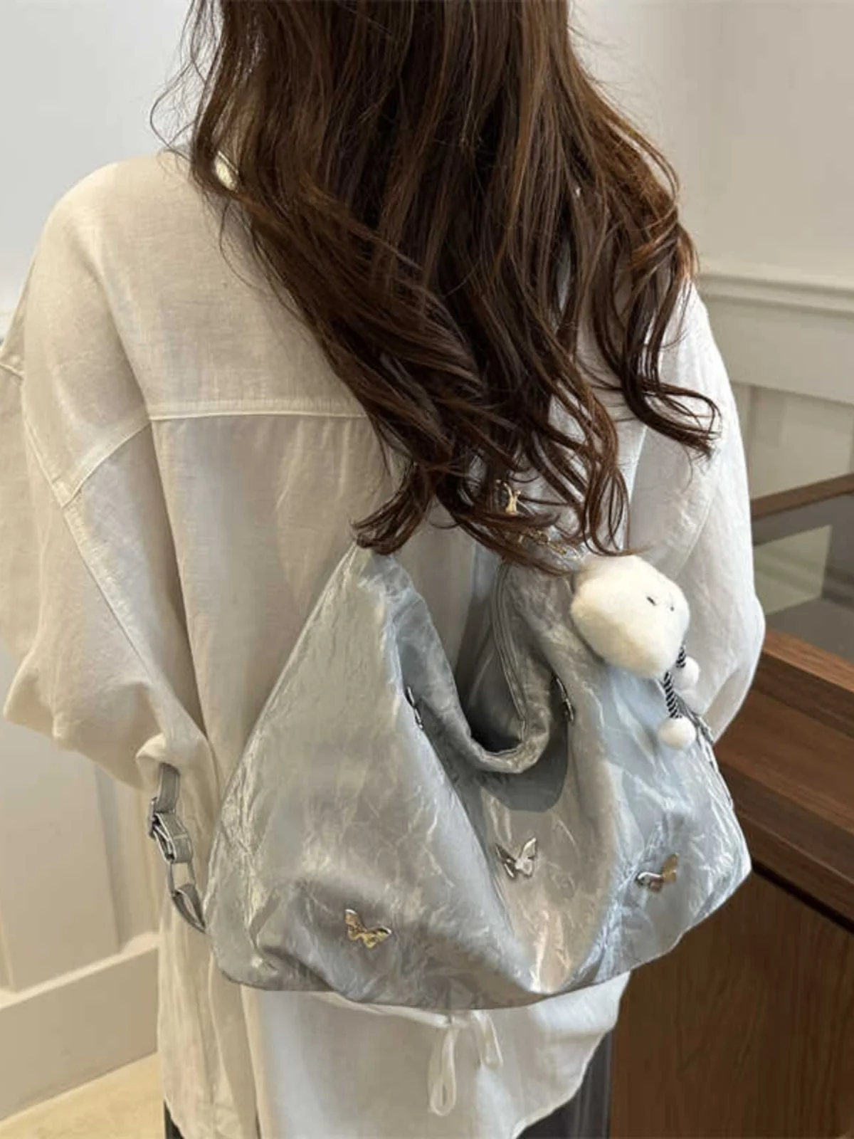 Casual Large Capacity Women's Double Shoulder Bag 2024 New Fashion Summer Commuter Single Shoulder Slant Bag Multi-Use Backpack