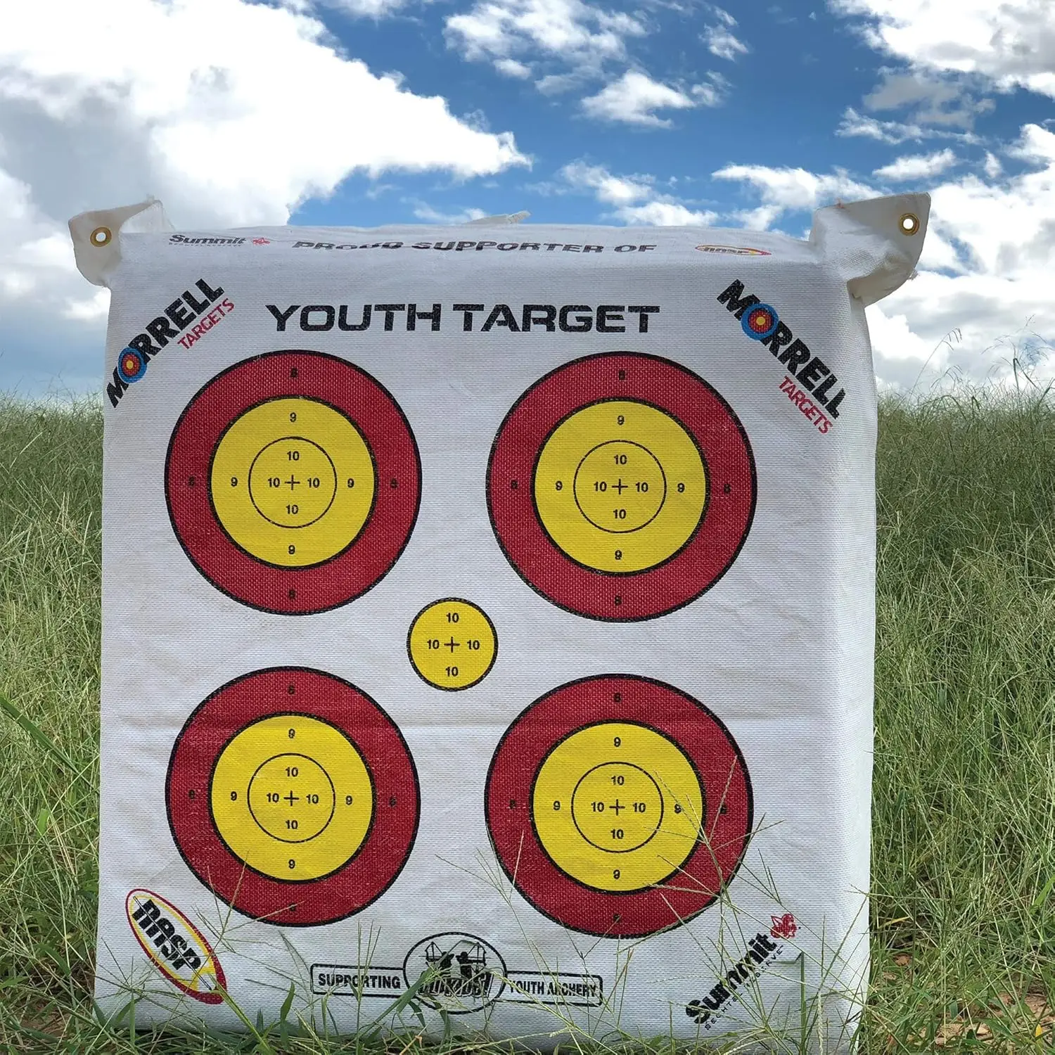 Morrell Lightweight Outdoor Portable Youth Kids Range NASP Field Point Archery Bag Target with 2 Sides and 4 Shooting Spots for