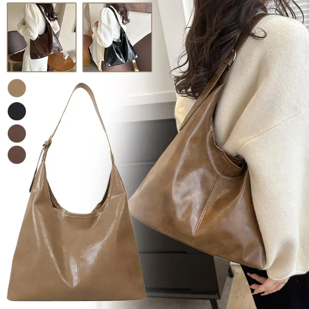 

Classic Vintage Large Capaci Tote Bag Female 2025 All-match Bag Minimalist Underarm Commute Shoulder W0f5