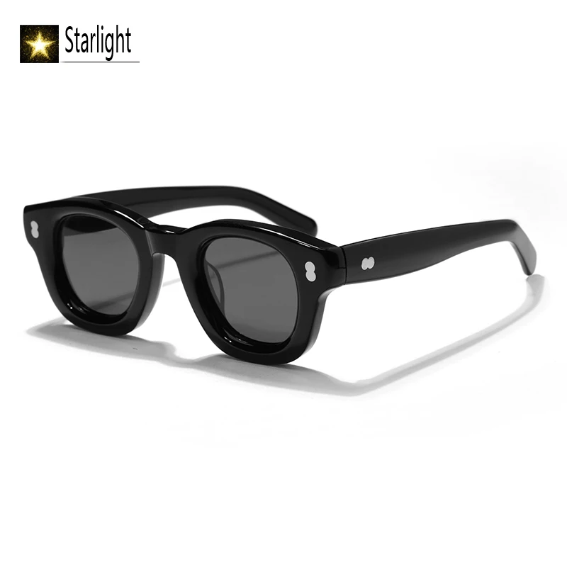 

Толстые модные ретро ацетатные круглые солнцезащитные очки для мужчин, женские модные классические очки ручной работы, женские очки UV400, уличная гравировка на заказ