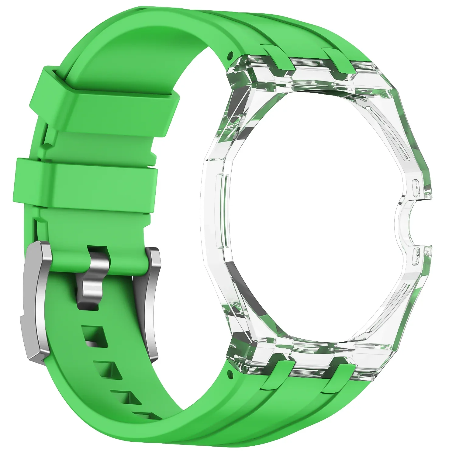 Transparentes Gehäuse + Modifikationsset mit Flüssigsilikonarmband für Swatch X AP Royal Pop Uhrenarmband Swatch X AP Royal Pop Correa – Detail 38