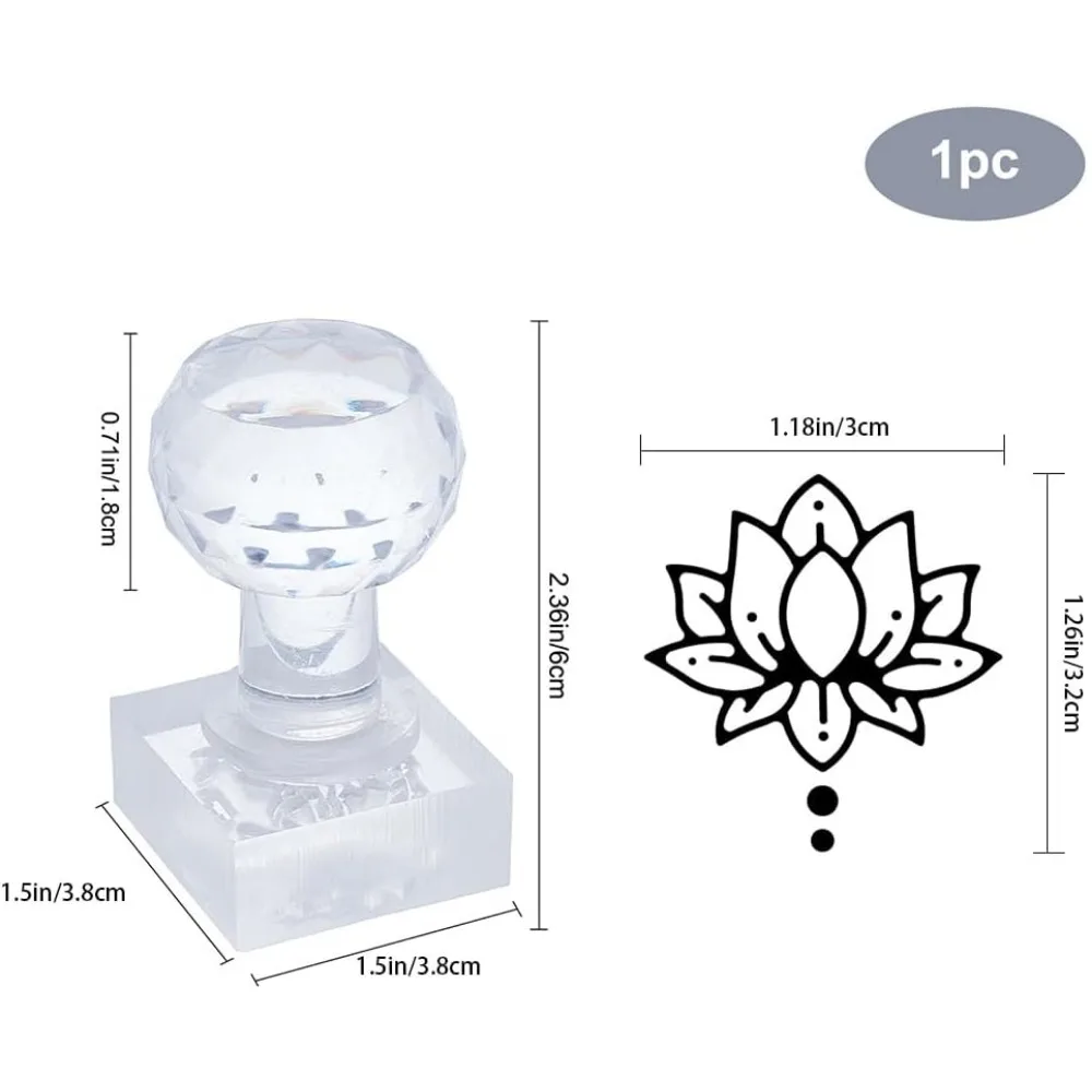 Timbro di sapone acrilico, fiore di loto fatto a mano timbro di sapone stampo impronta timbro 1.3 pollici quadrato sapone naturale capitolo