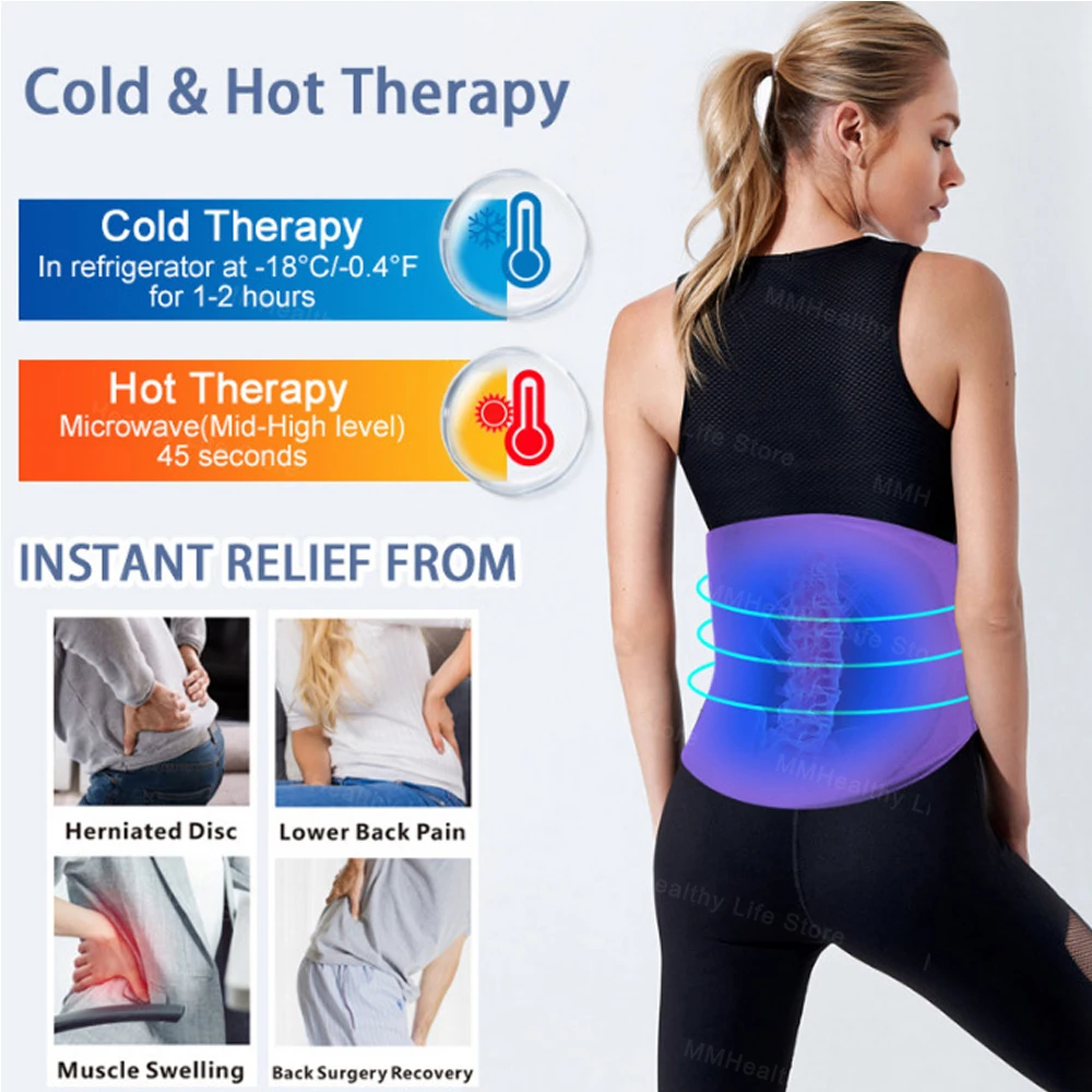 

Hot & Cold Compress Therapy Lower Back Ice Belt Adjustable Orthopedic Lumbar Back Brace Support Waist Support Belt Back Pain