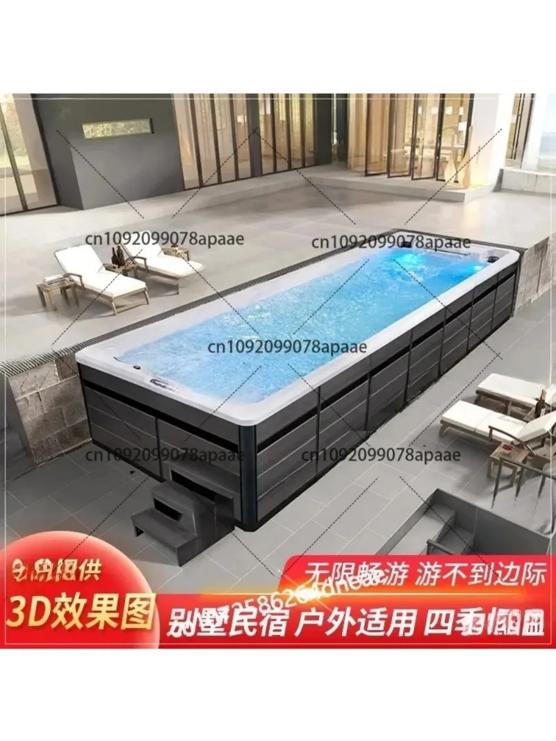 

Integrated Acrylic Infinity Pool Ready to Ship, Smart Constant Temperature Swim Spa for Home Villa