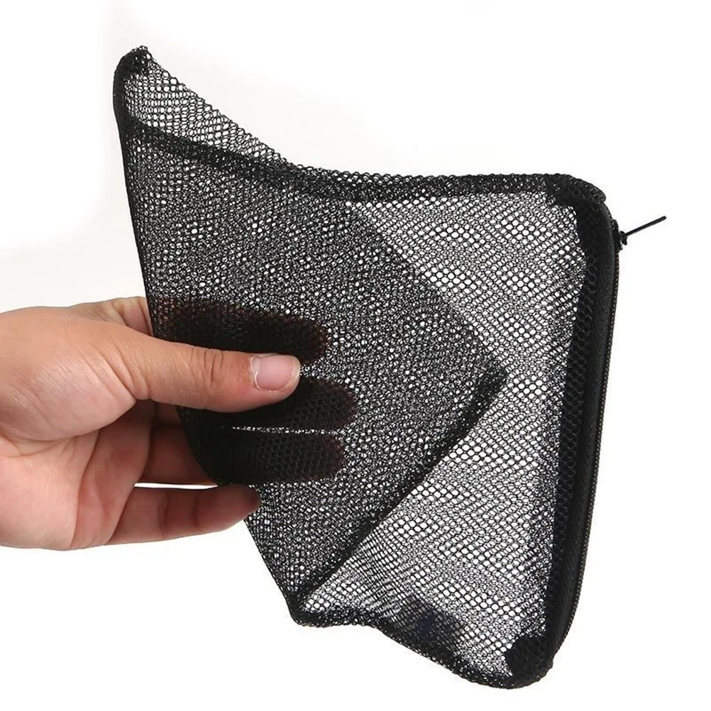 

12Pcs Filter Mesh Bags Nylon Drawstring Zipper Mesh Filter Media Bag for Aquarium Garden Pond Black Heavy Duty