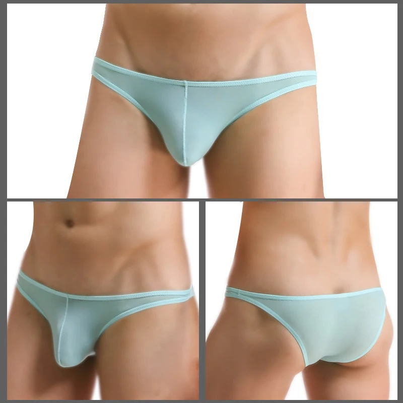 

Men's Seamless Breathable Briefs Ultra-thin See-through Low-rise Underwear Sensual Bikini Swimwear Hombre Underpants Knickers