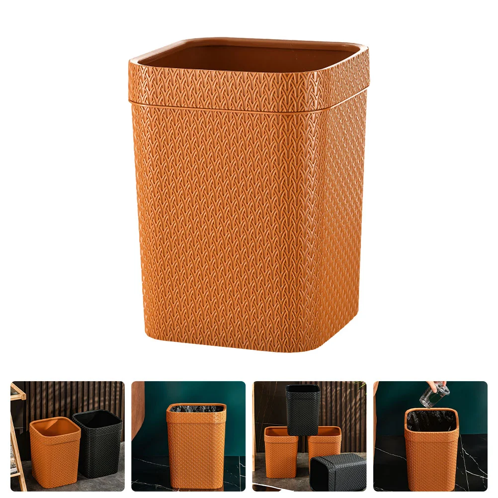 

Rattan Trash Can Laundry Room Multifunction Kids Office Large Capacity Waste Plastic Garbage Storage Container Paper Basket