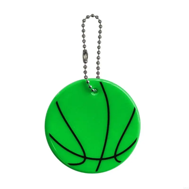 581E Basketball Safety Reflector Reflective Keychain PVC Pendant 11 couleurs