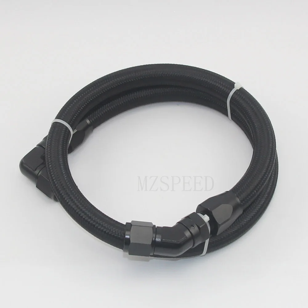 

AN4 AN6 AN8 AN10 Fuel Hose Oil Gas Cooler Hose Line Pipe Tube Nylon Stainless Steel Braided Inside CPE Rubber 1M Custom length