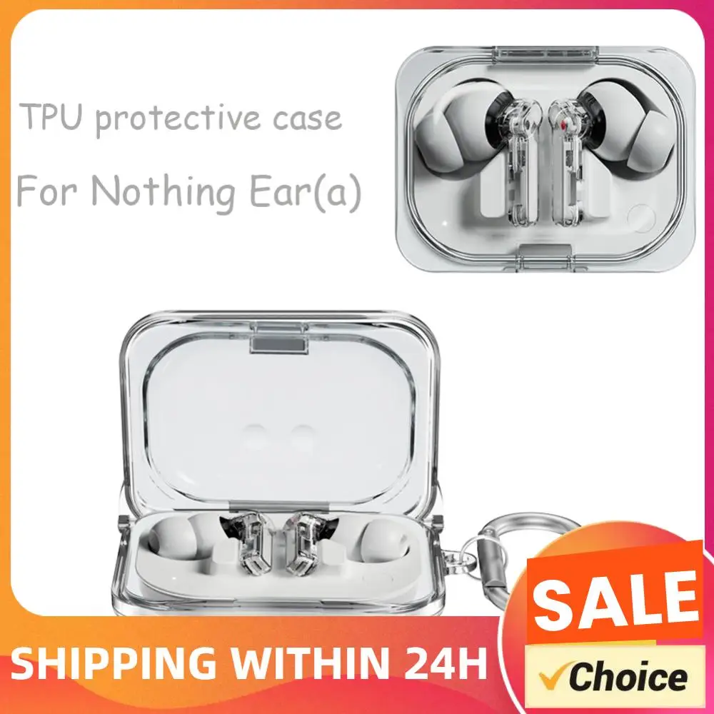 

TPU Lightweight Transparent Cover Shockproof with Keychain Earbuds Charging Case Skin Cover for Nothing Ear (a) Wireless Earbuds