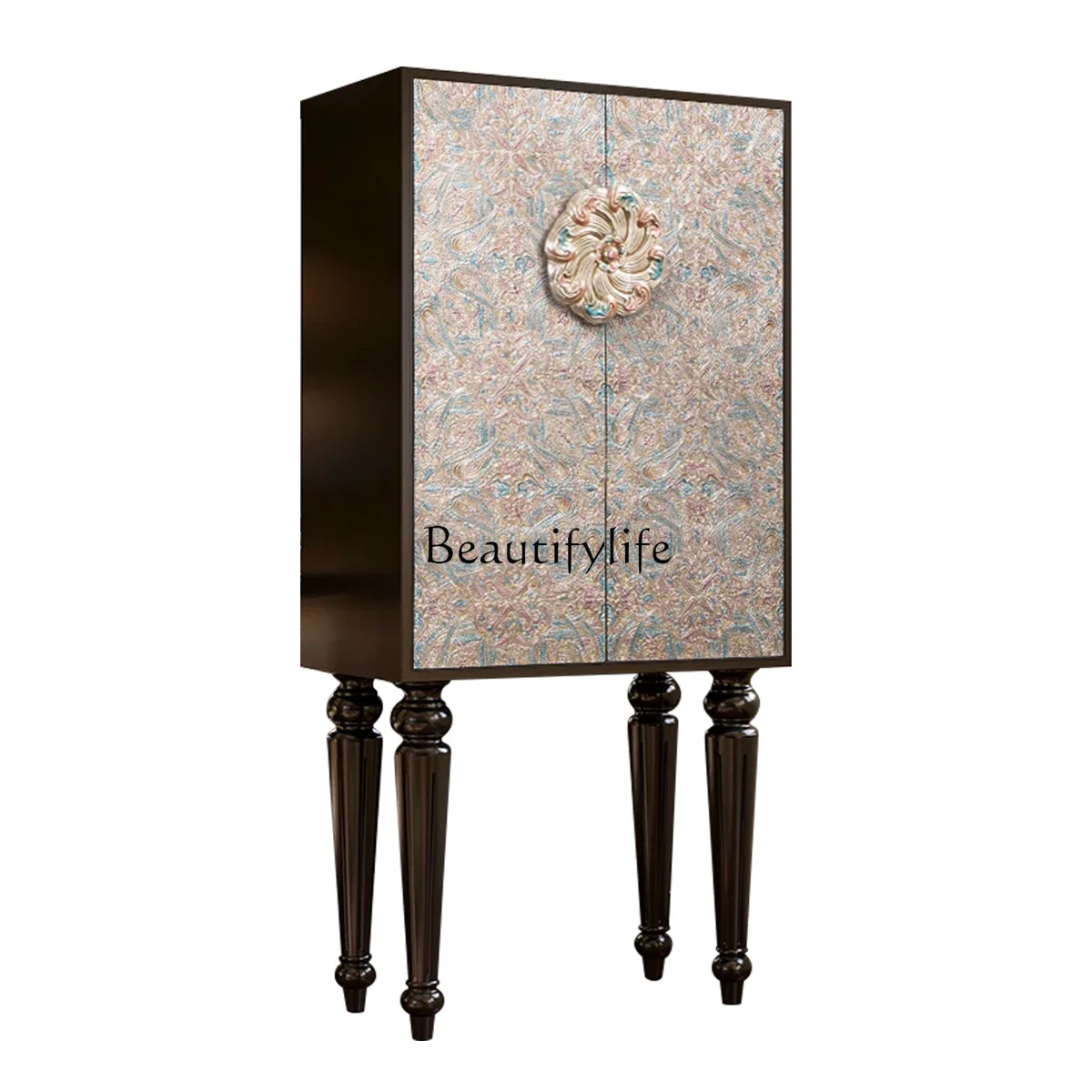 

LX1American medieval tall cabinet entrance retro style furniture pattern customization