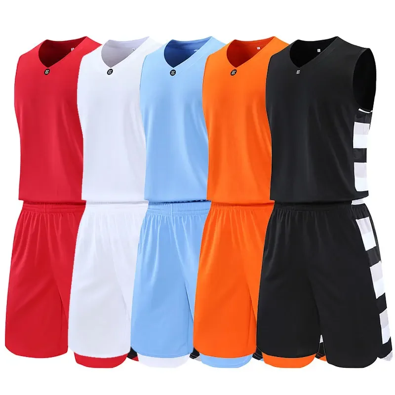 2pcs Set Basketball Jersey Suits Plus Size Outdoor Sport Shirts Tops Shorts Breathable Tennis Sportswear Male Fitness Tracksuit 2pcs electric pipe dredge machine spring connector male and female join connector for cleaner machine head connector