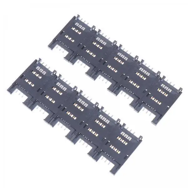 10 Pack SIM Card Holder 6P Flip Tray Socket SMT SMD Connector Set for Mobile Device Repair Workshop Use