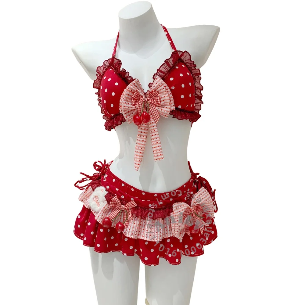 Traje de Baño AniLV Anime Lolita Sweet Cherry, Uniforme Kawaii, Traje de Baño para Mujer, Disfraz de Cosplay