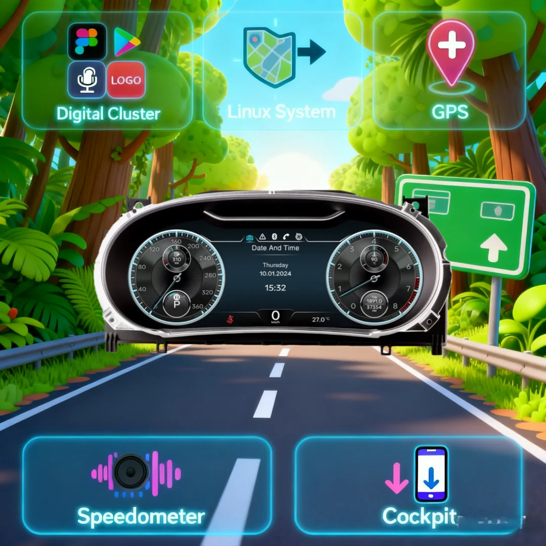 For Bentley Flying Spur Continental GT 2012 2013 2014-2017 Speed Meter LCD Cluster Instrument Panel Multimedia Player Dashboard